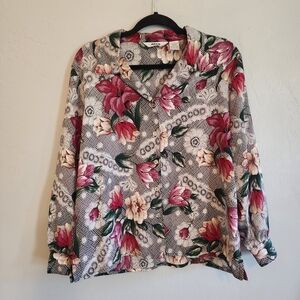 Vintage Alia Floral And Lace Print Blouse